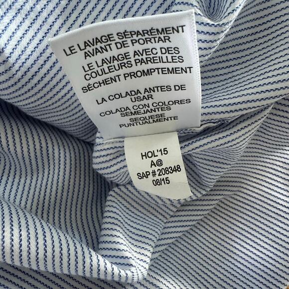 BEN SHERMAN Mens Blue Striped Tailored Slim Fit Button Down Shirt Size 17 1/2 - Picture 8 of 8